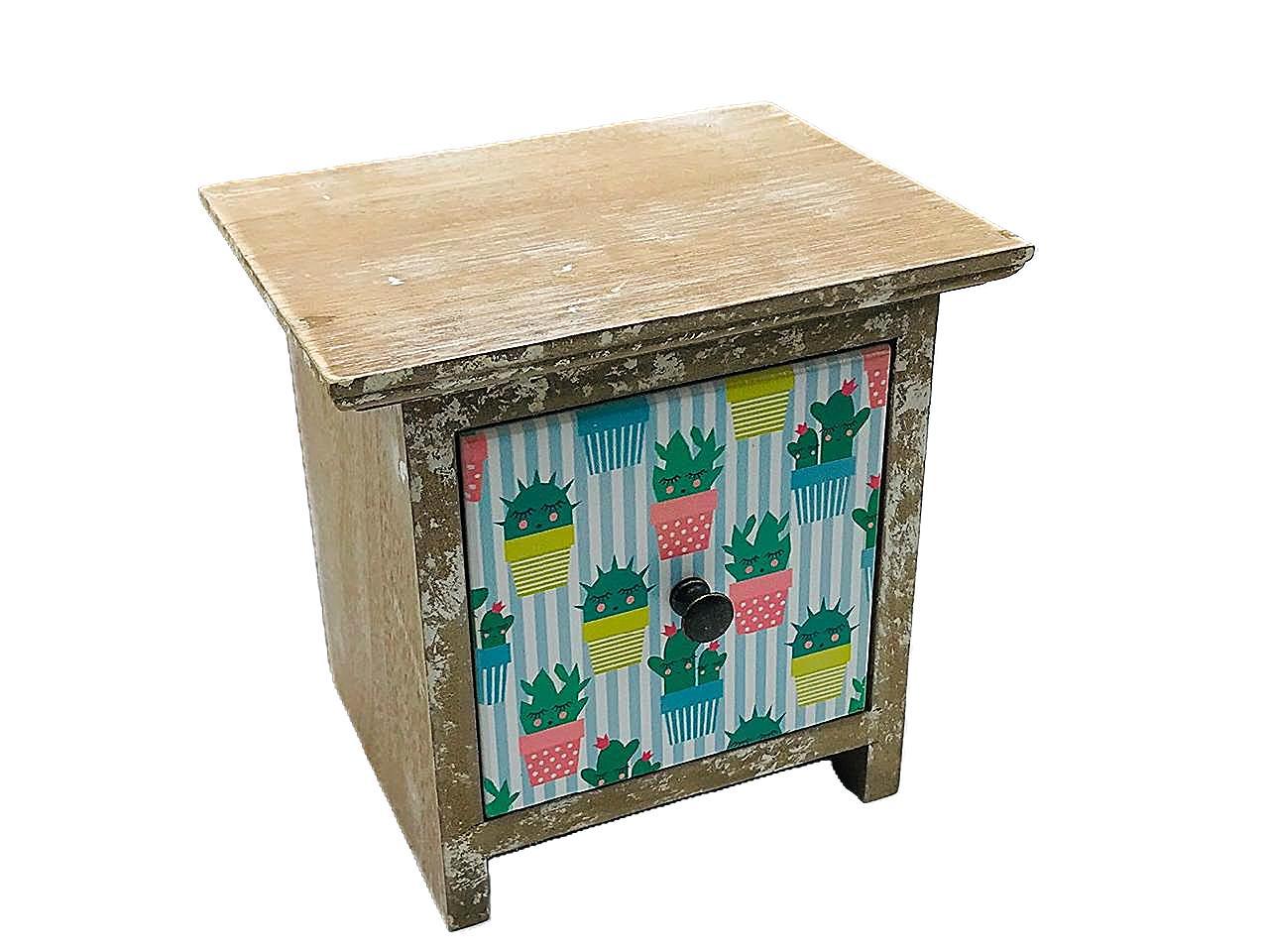 Vintage Single Drawer - Cacti Faces